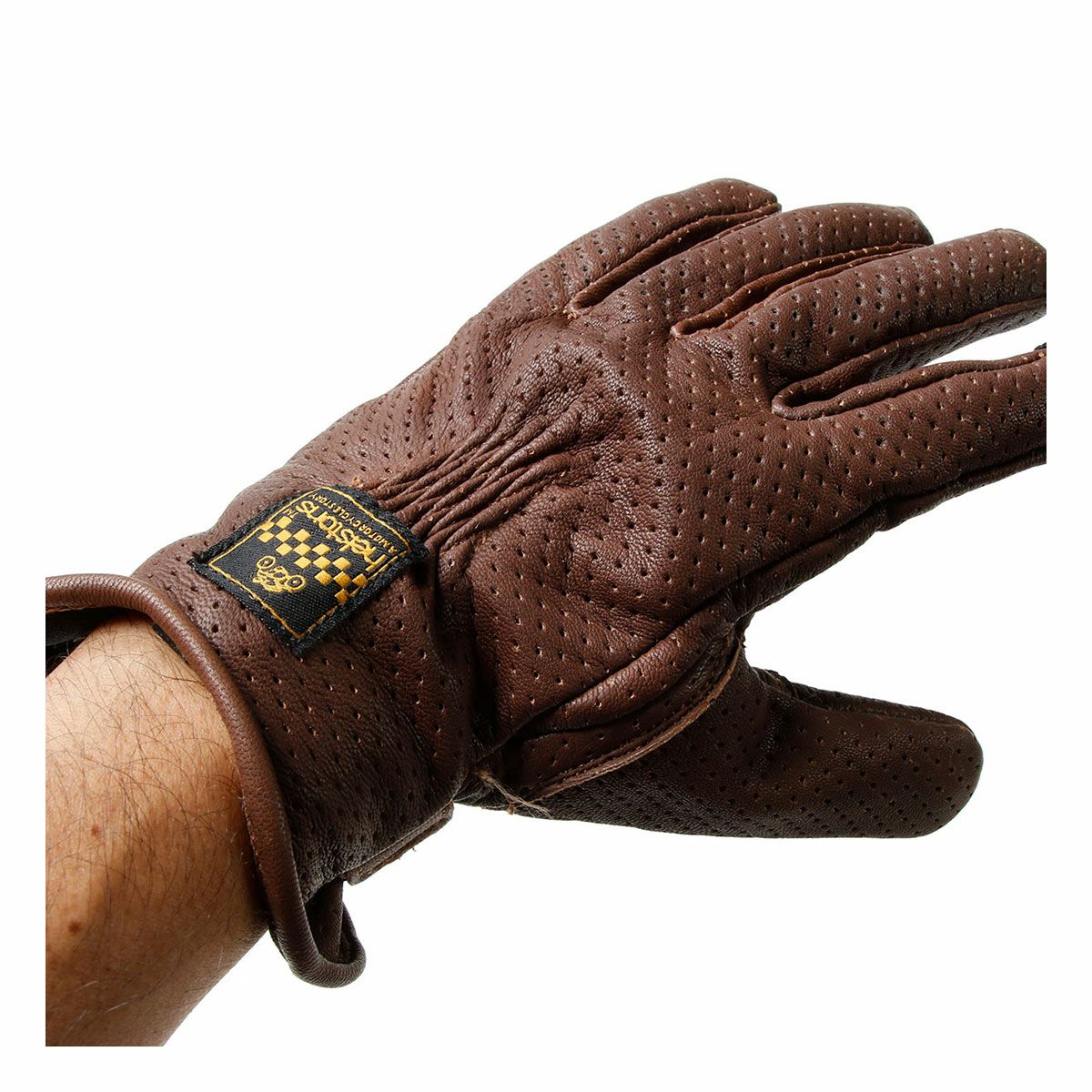 helstons｜コンドル エア グローブ｜サマー｜チョコ×ブラック｜モデル着用