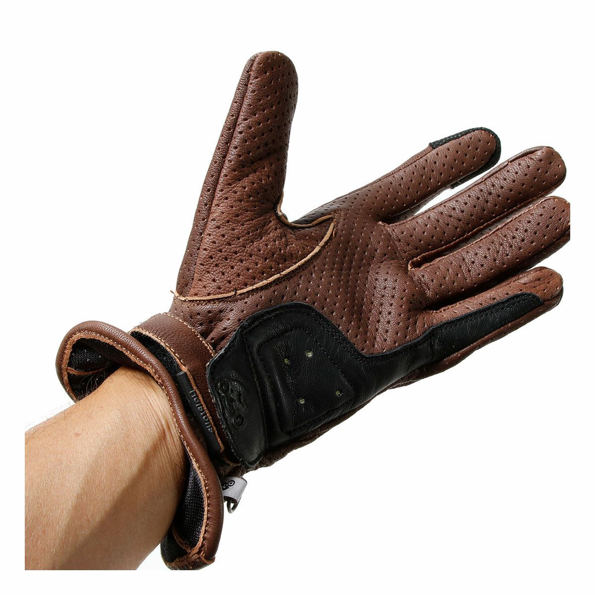 helstons｜コンドル エア グローブ｜サマー｜チョコ×ブラック｜モデル着用