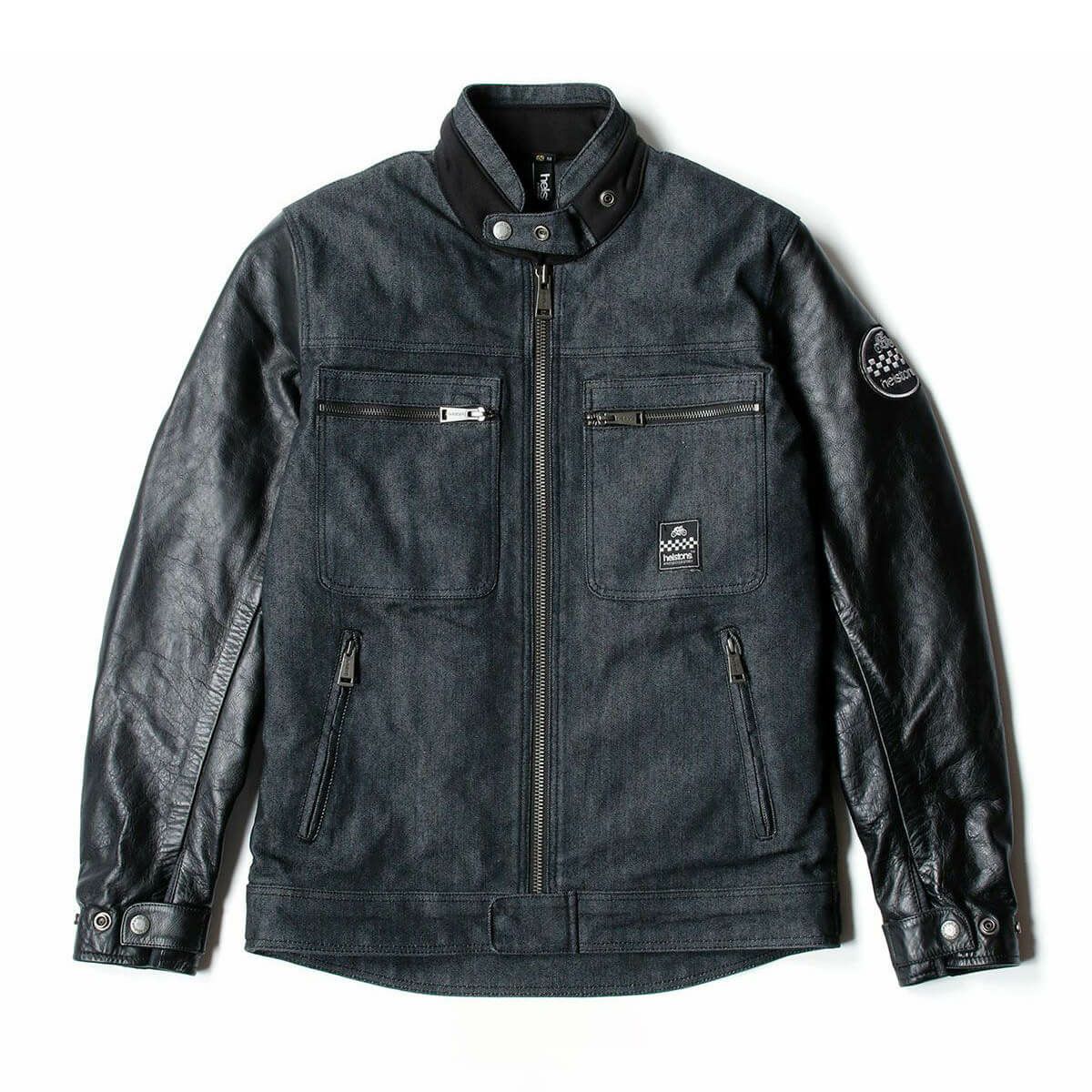 helstons｜ウィンストン コットン レザージャケット｜ファブリック｜ブラック
