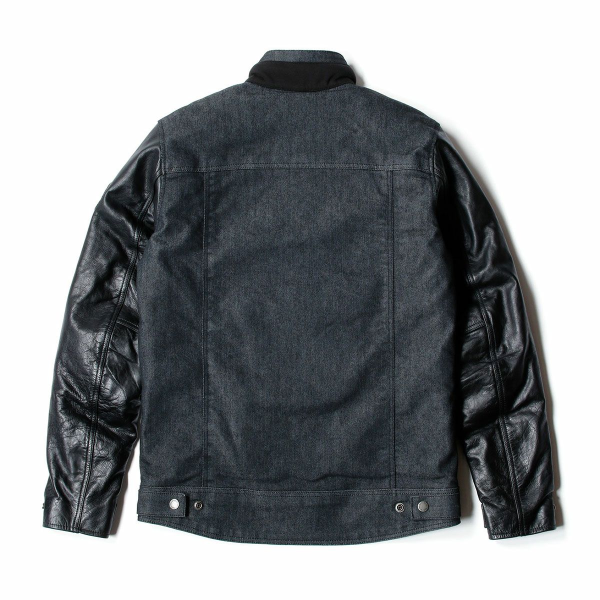 helstons｜ウィンストン コットン レザージャケット｜ファブリック｜ブラック