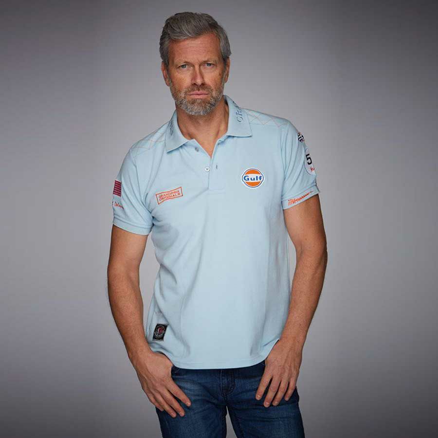 GULF｜M.ディレイニー ポロ｜ポロシャツ｜ガルフブルー