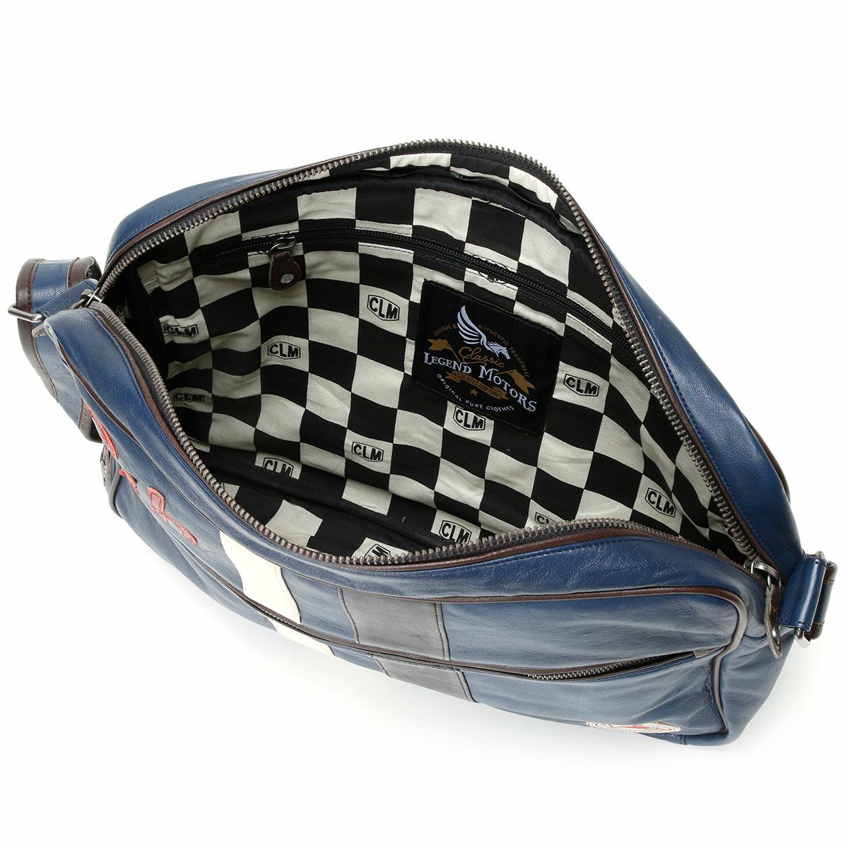 CLASSIC LEGEND MOTORS｜【ル・マン24時間レース・オフィシャルライセンス商品】メッセンジャー レザー バッグ｜ブルー