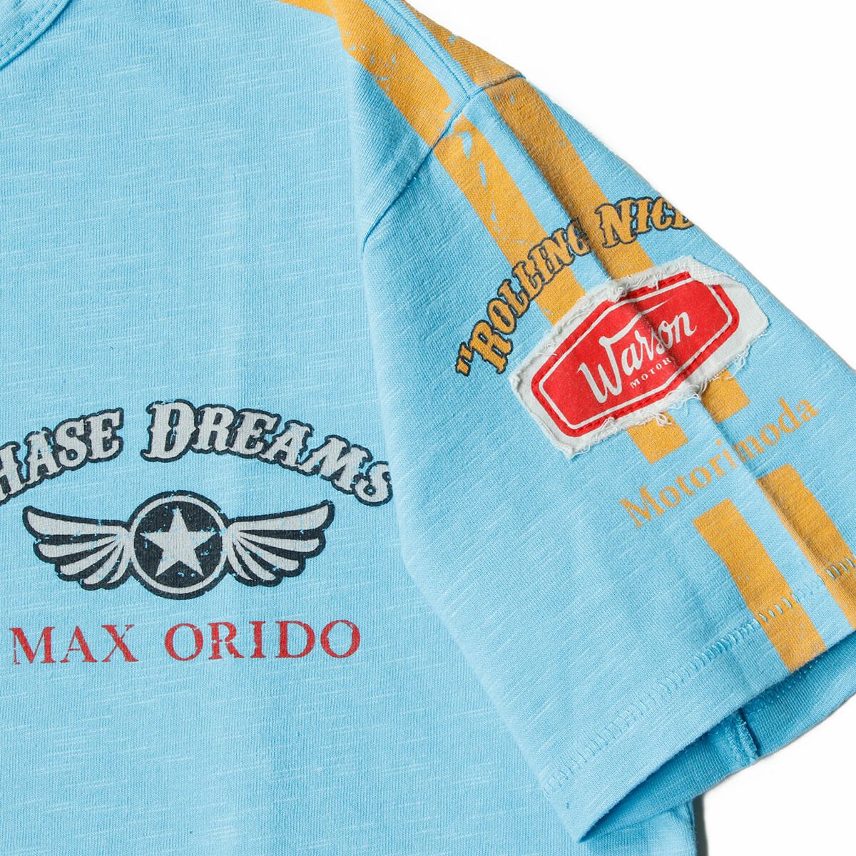 Warson Motors｜MAX ORIDO Tシャツ｜ブルー