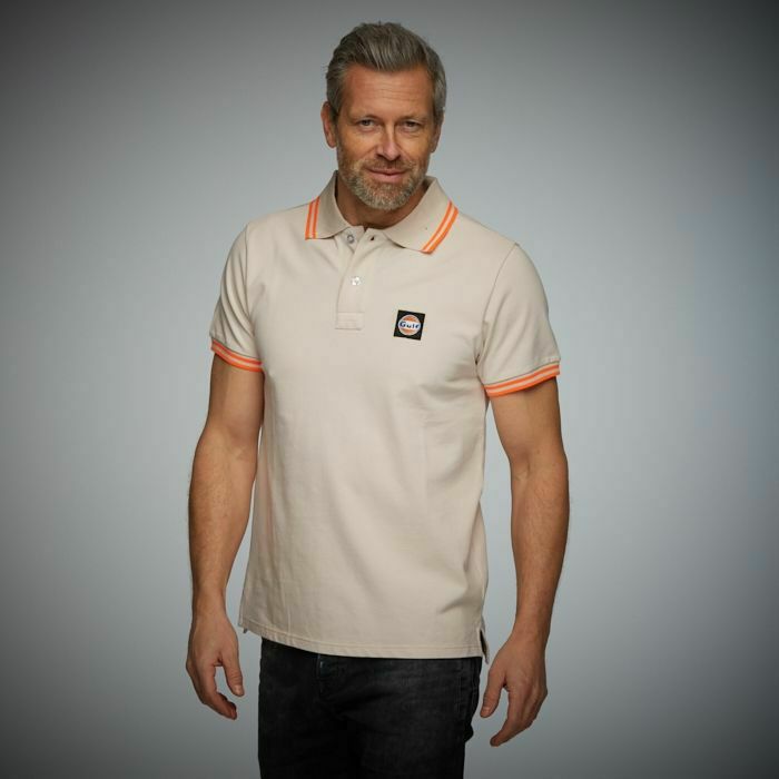 GULF｜ガルフ ポロ｜ポロシャツ｜サンド｜モデル着用