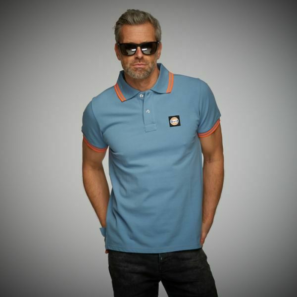 GULF｜ガルフ ポロ｜ポロシャツ｜ガルフブルー｜モデル着用