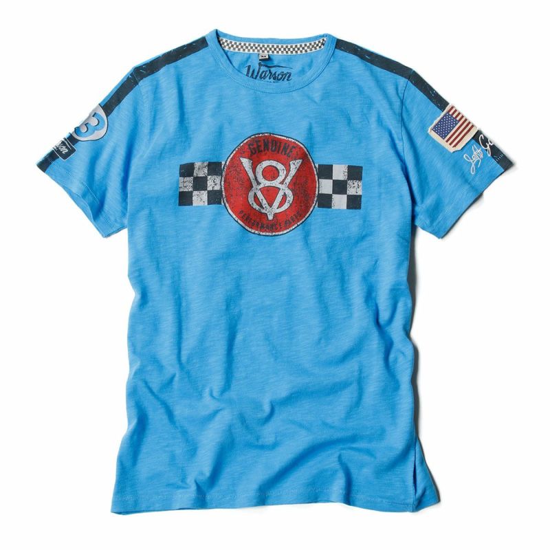 Warson Motors｜V8 Tシャツ｜ブルー