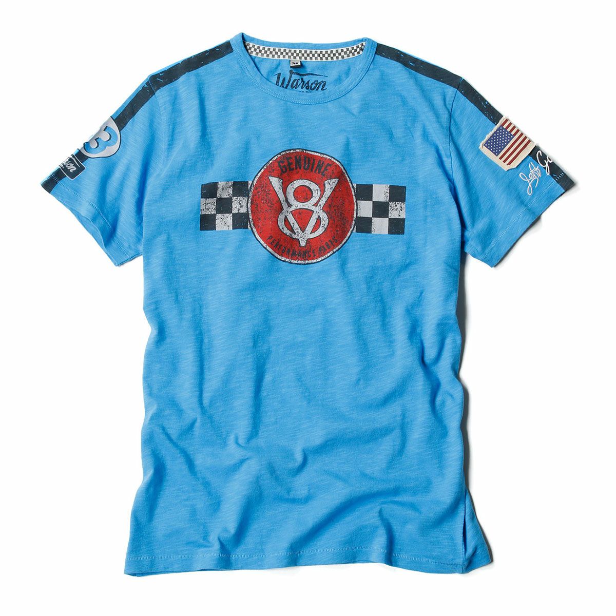 Warson Motors｜V8 Tシャツ｜ブルー