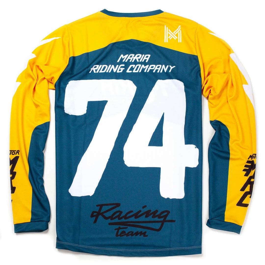 Maria Riding Company｜エレトリカ マリア オフロード レーシング ジャージ｜MXジャージ｜イエロー×ブルー×ホワイト