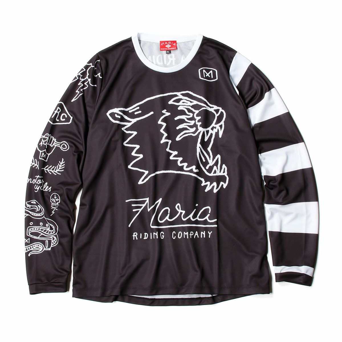 Maria Riding Company｜ワイルド キャット マリア オフロード レーシング ジャージ｜MXジャージ｜ブラック×ホワイト