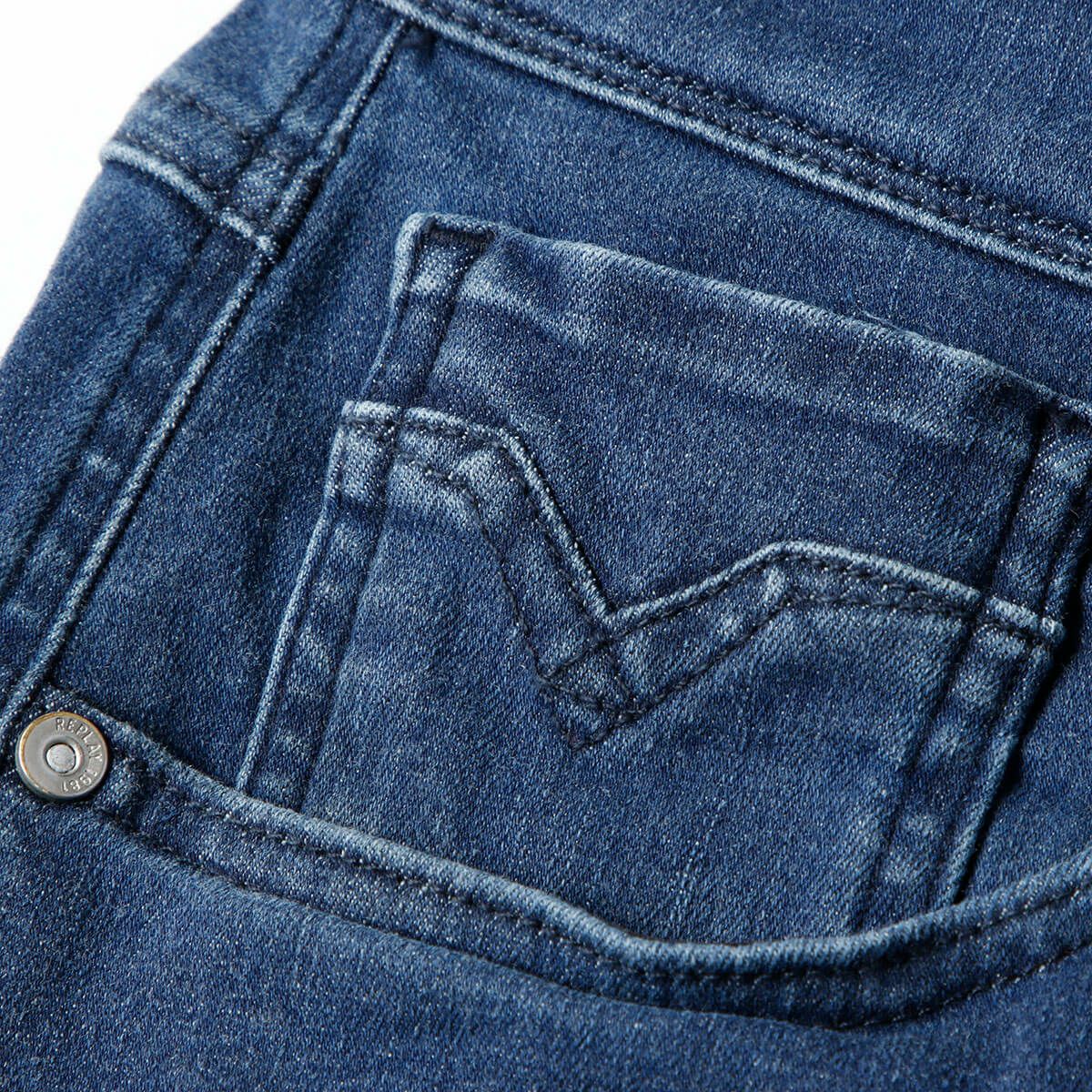 Replay｜チェイン ジーンズ｜デニム｜ミディアムブルー