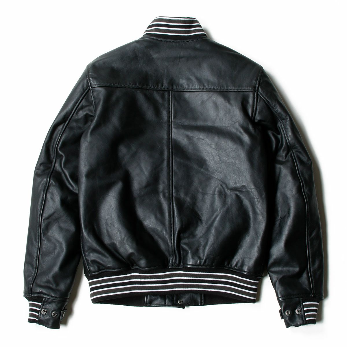 helstons｜カレッジ レザー ジャケット｜ブラック