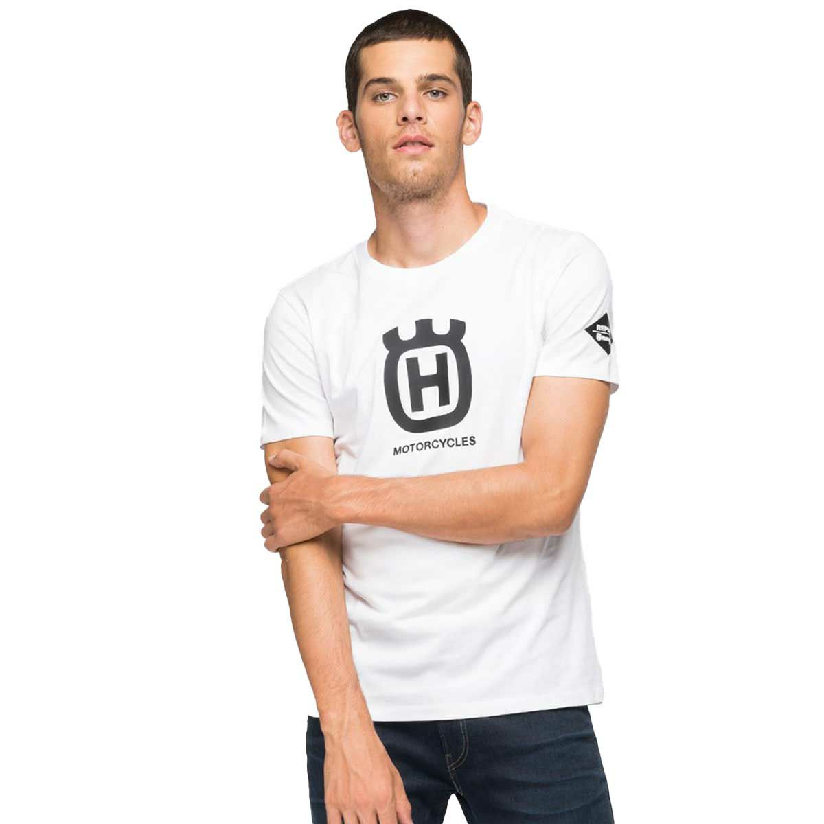 Replay｜オーガニック コットン Tシャツ｜ホワイト｜モデル着用