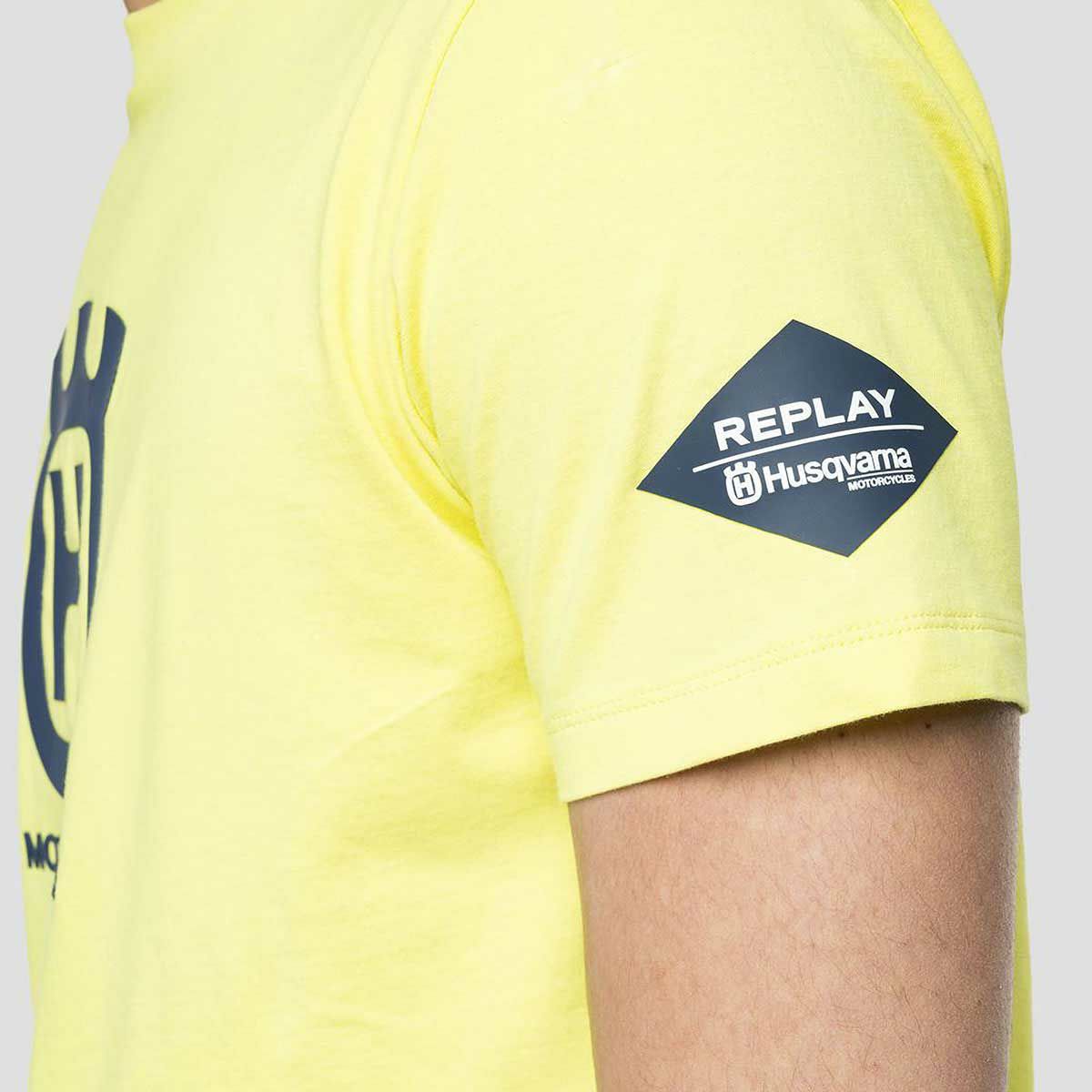 Replay｜オーガニック コットン Tシャツ｜ネオンイエロー｜モデル着用