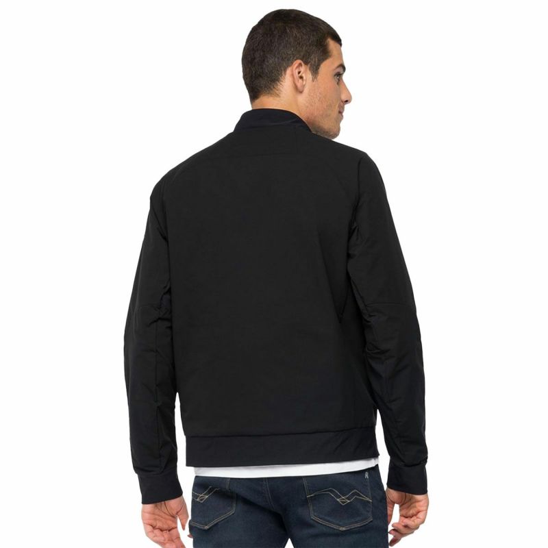 Replay｜フル ジッパー ナイロン ジャケット｜ファブリック｜ブラック｜モデル着用