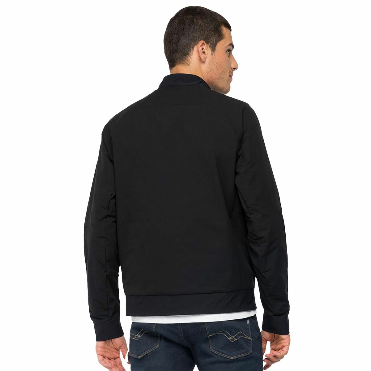 Replay｜フル ジッパー ナイロン ジャケット｜ファブリック｜ブラック｜モデル着用