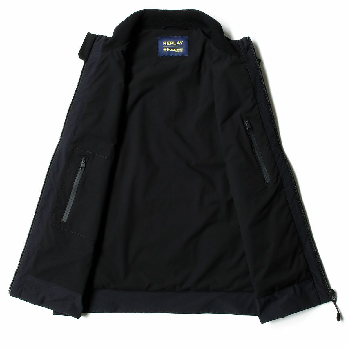 Replay｜フル ジッパー ナイロン ベスト｜ブラック