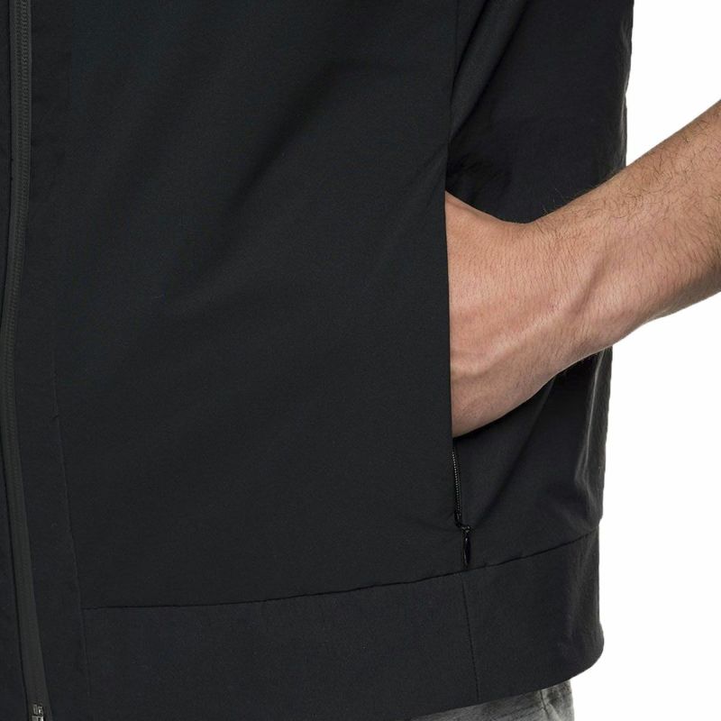 Replay｜フル ジッパー ナイロン ベスト｜ブラック｜モデル着用