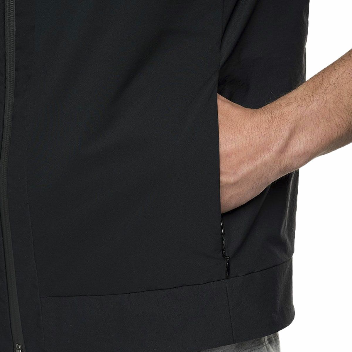 Replay｜フル ジッパー ナイロン ベスト｜ブラック｜モデル着用