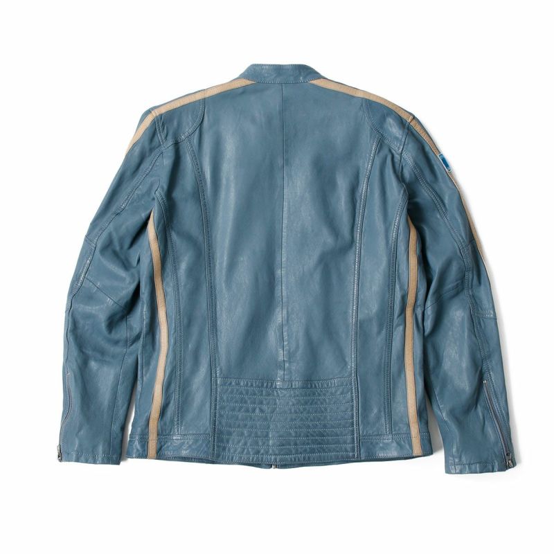 GULF｜ガルフ クラシック レーシング レザー ジャケット｜アウター｜アイスブルー