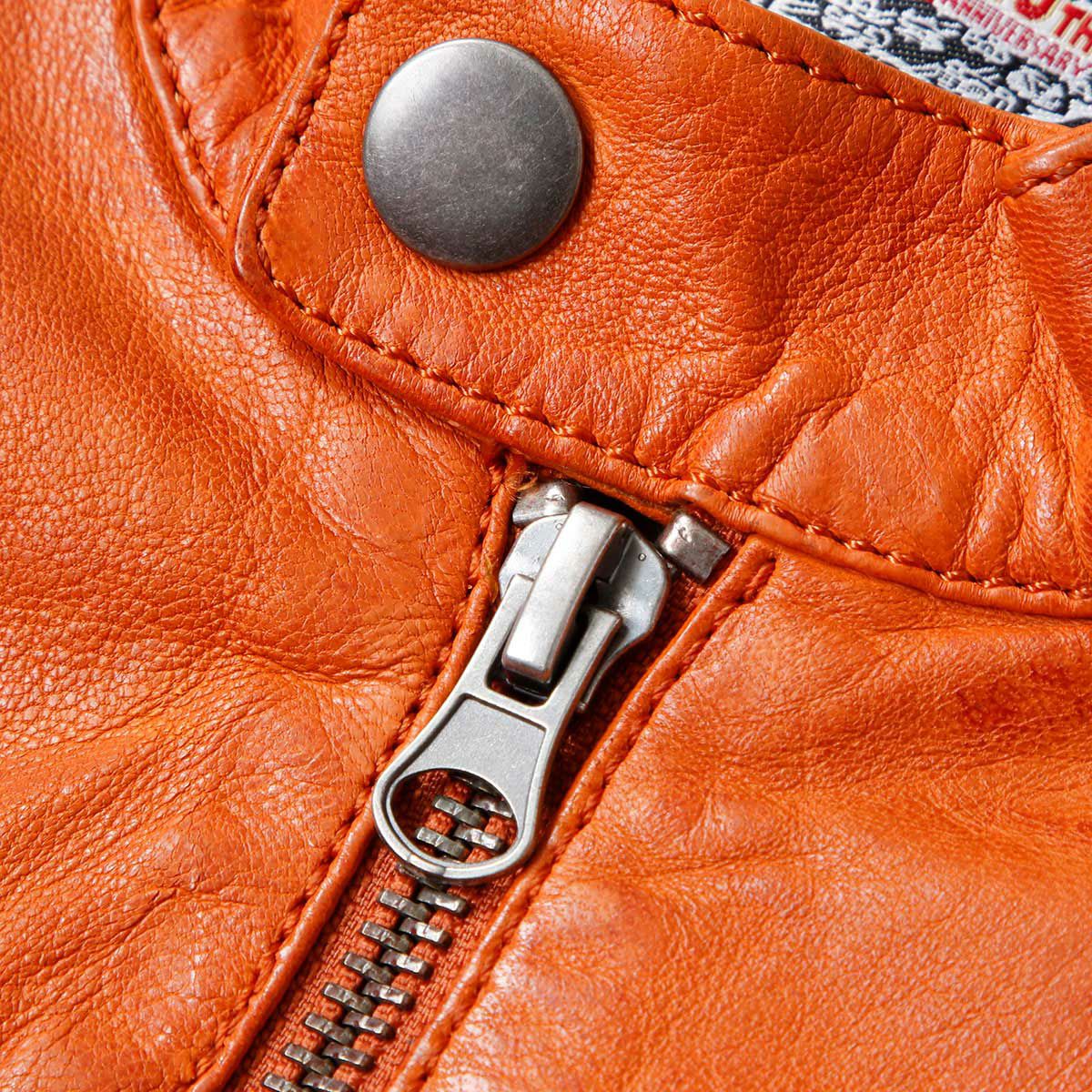 GULF｜ガルフ クラシック レーシング レザー ジャケット｜アウター｜オレンジ