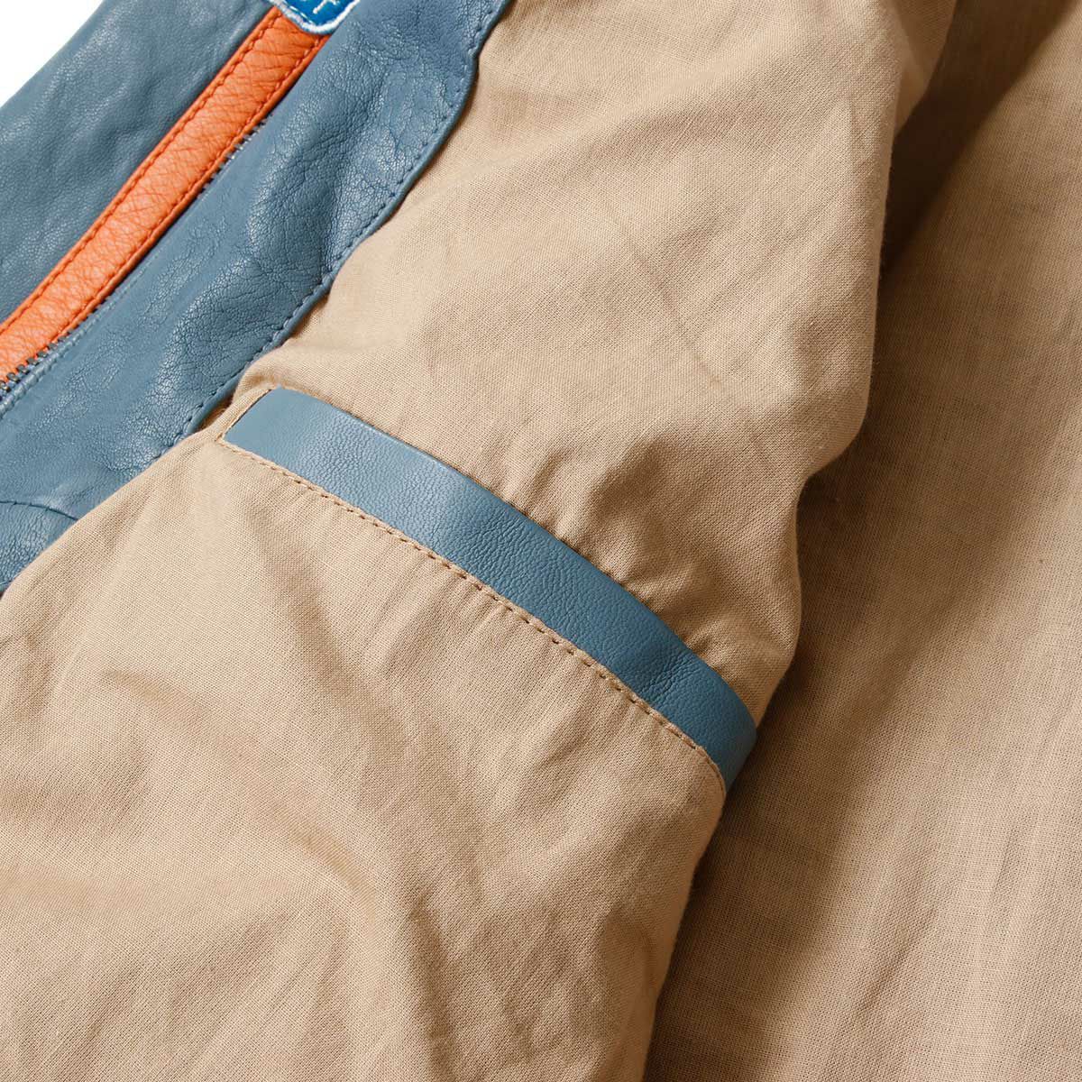 GULF｜ガルフ クラシック レーシング レザー ジャケット｜アウター｜アイスブルー