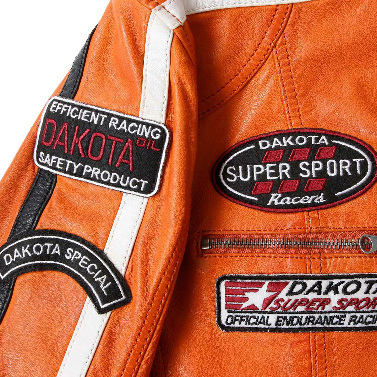 GULF｜ガルフ クラシック レーシング レザー ジャケット｜アウター｜オレンジ