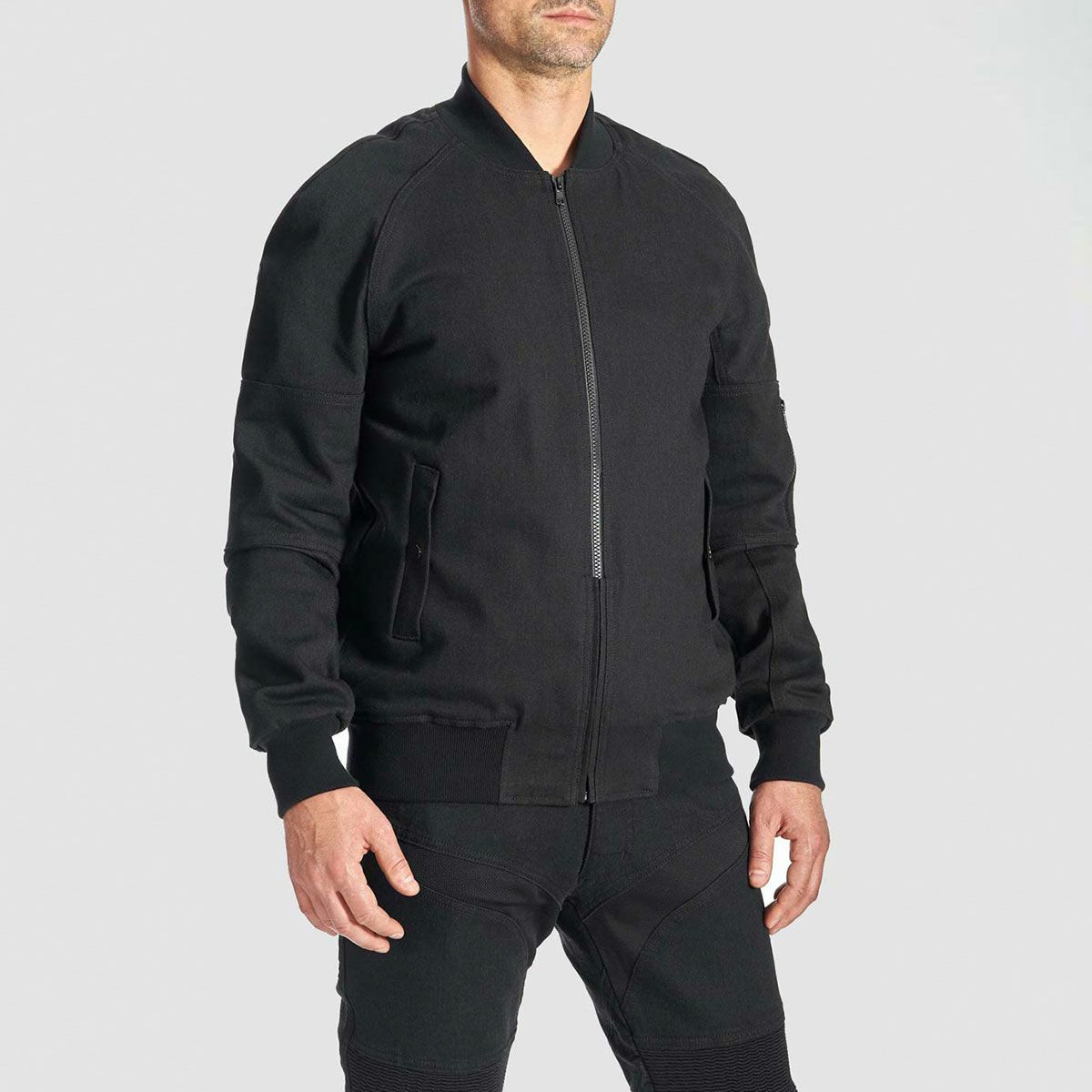 PANDO MOTO｜ボンバー コア 02｜ファブリック｜ブラック｜モデル着用