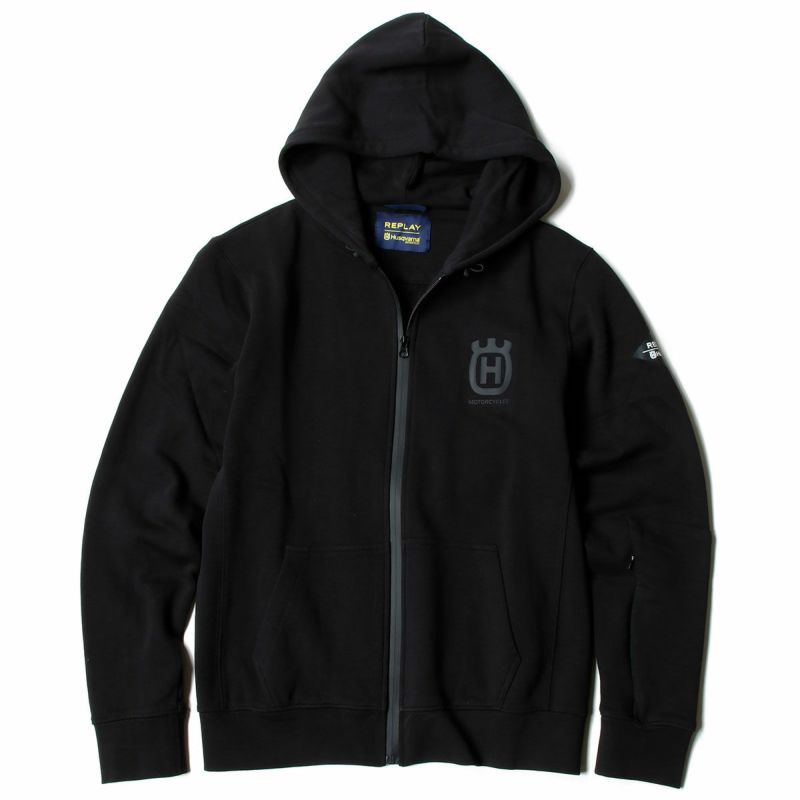 Replay｜フルジップフーディー REPLAY FOR HUSQVARNA｜フーディ｜ブラック