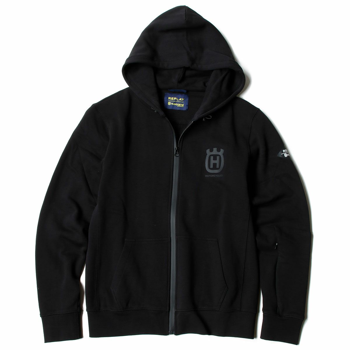 Replay｜フルジップフーディー REPLAY FOR HUSQVARNA｜フーディ｜ブラック