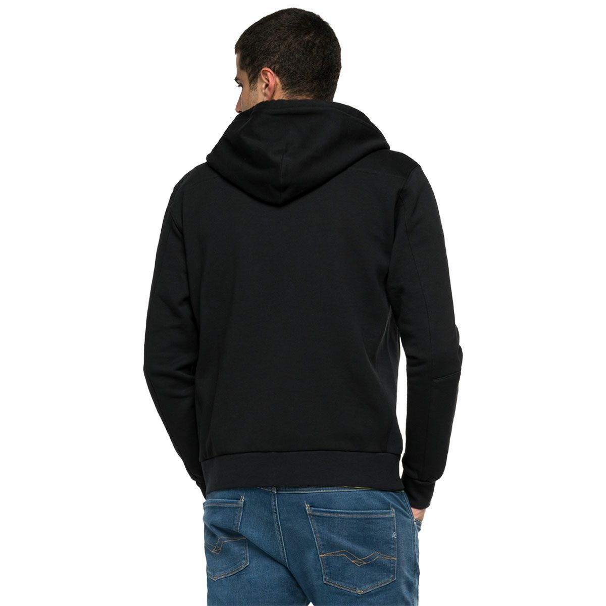 Replay｜フルジップフーディー REPLAY FOR HUSQVARNA｜フーディ｜ブラック｜モデル着用