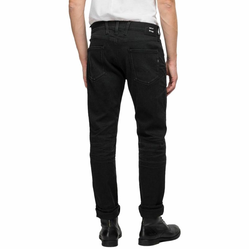 【新品】リプレイ　デニム　ブラック CHAIN スリムフィットジーンズ REPLAY FOR HUSQVARNA