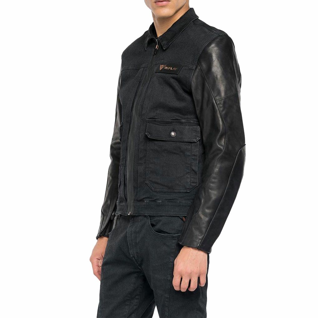 Replay｜REPLAY×DAINESE ハイパーコーデュラ ライディングジャケット｜ファブリック｜ブラック｜モデル着用