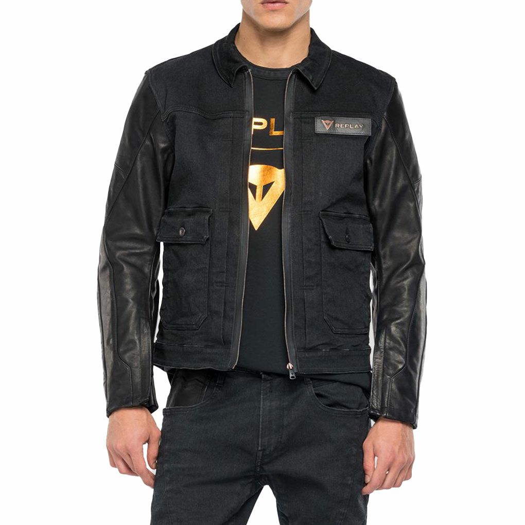 Replay｜REPLAY×DAINESE ハイパーコーデュラ ライディングジャケット｜ファブリック｜ブラック｜モデル着用