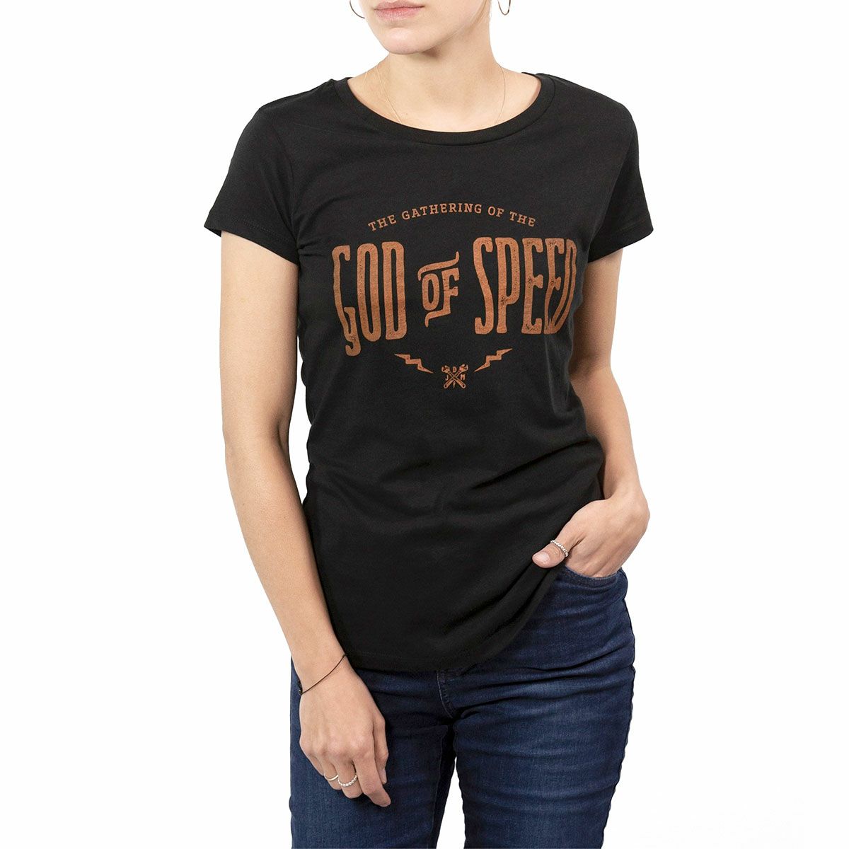 John Doe｜”ゴッド オブ スピード” Tシャツ ウーマン｜ブラック