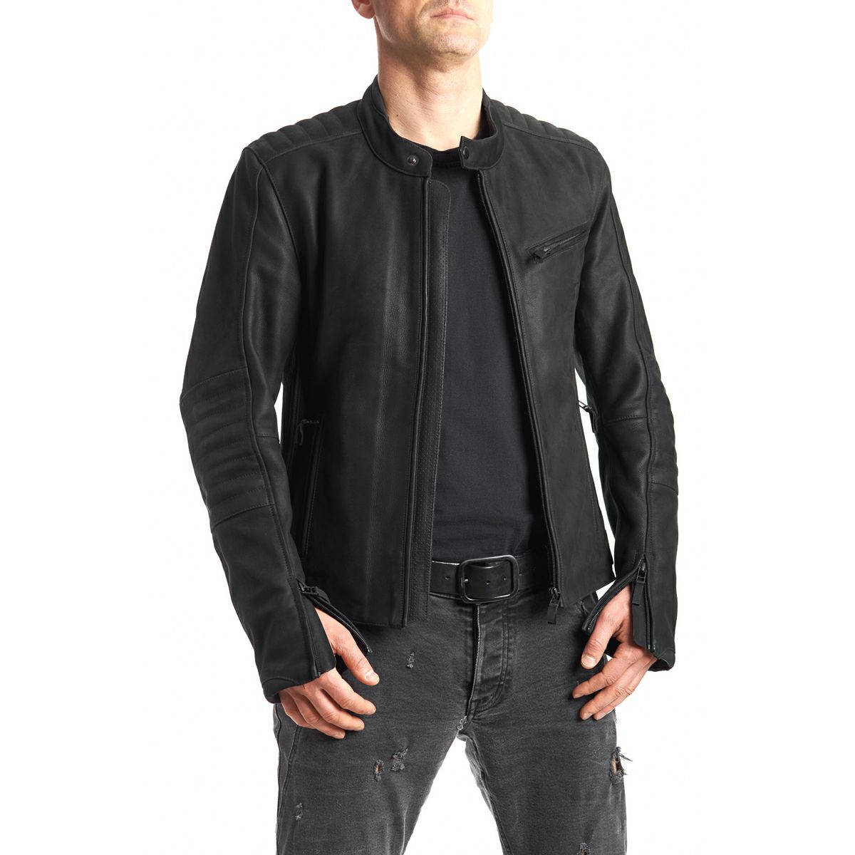 PANDO MOTO｜タタミ LT01｜レザー｜ブラック｜モデル着用