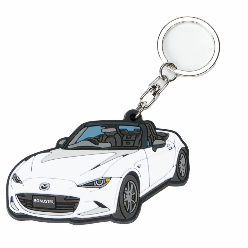 MZRacing｜Always ROADSTER ラバーキーホルダー｜ホワイト