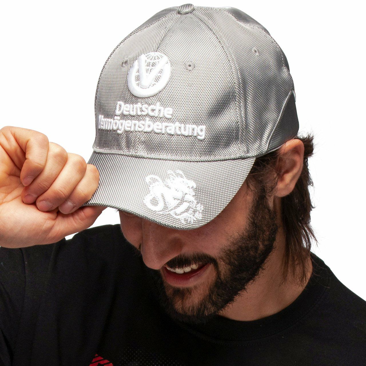 Michael Schumacher｜ミハエル・シューマッハ DVAG キャップ 2010｜帽子｜シルバー｜モデル着用