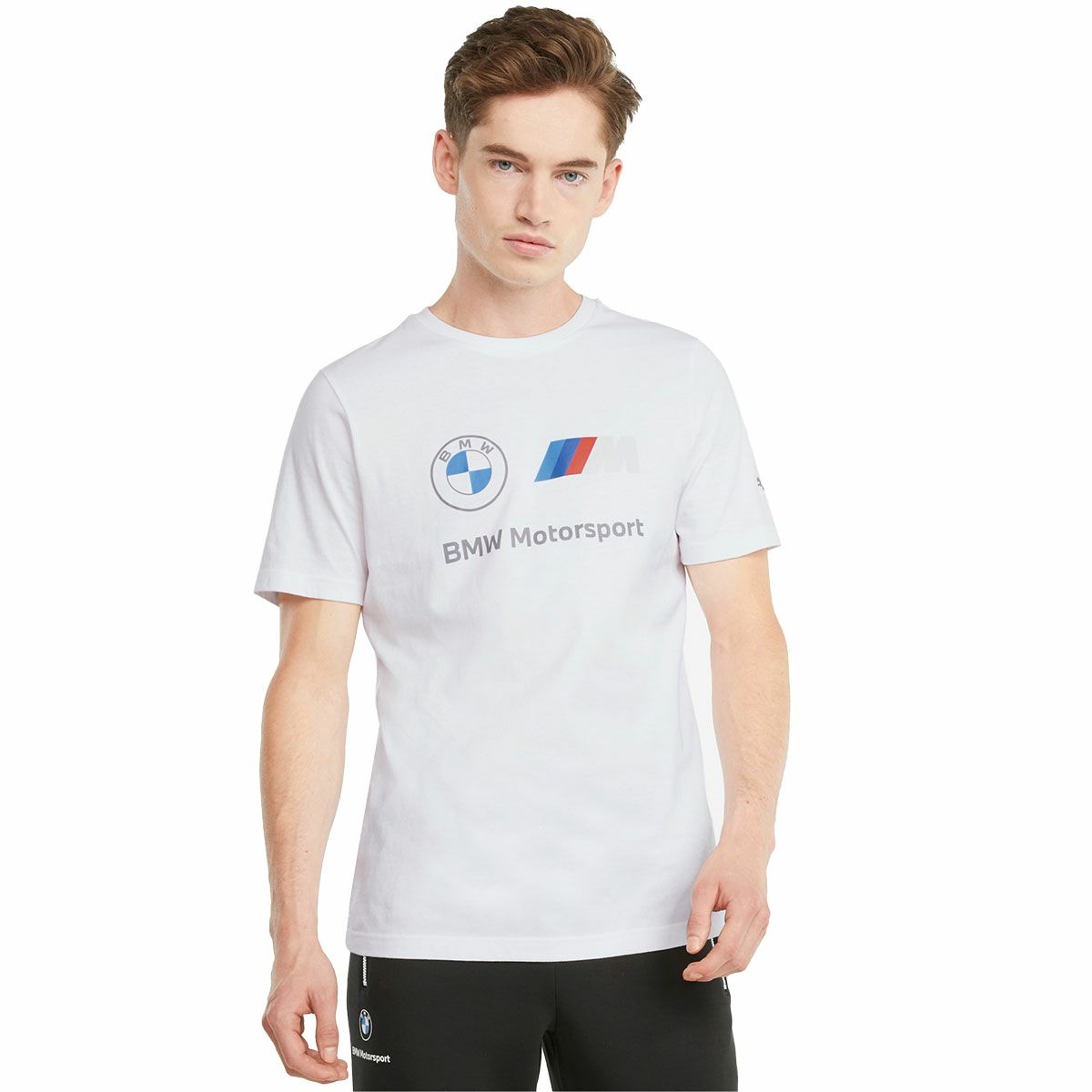 BMW PUMA｜BMW PUMA M モータースポーツ ロゴ Tシャツ｜ホワイト｜モデル着用