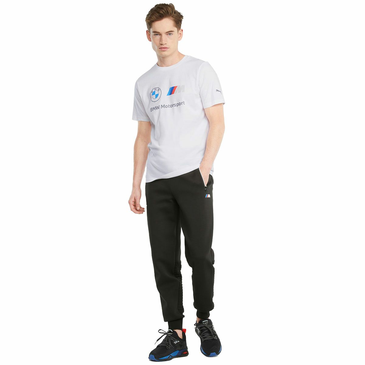 BMW PUMA｜BMW PUMA M モータースポーツ ロゴ Tシャツ｜ホワイト｜モデル着用