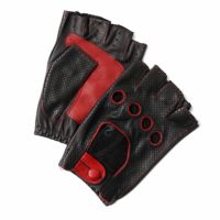 Motorimoda｜ナポリドライブ パンチングレザー｜ハーフ｜ブラック×レッド