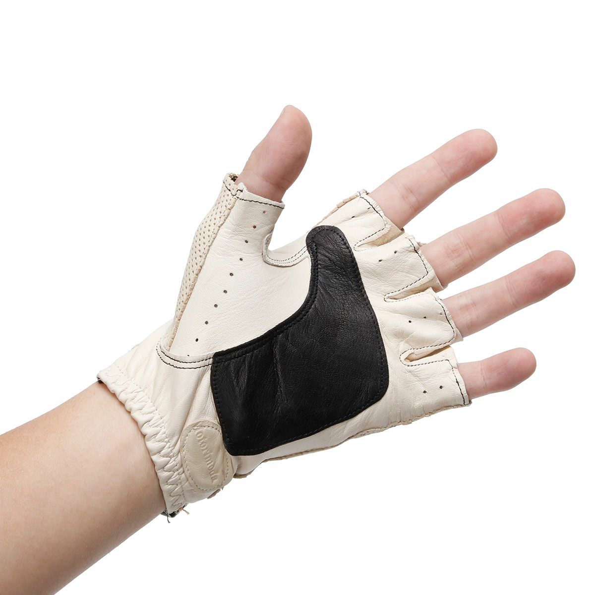 Motorimoda｜ナポリドライブ パンチングレザー｜ハーフ｜ベージュ