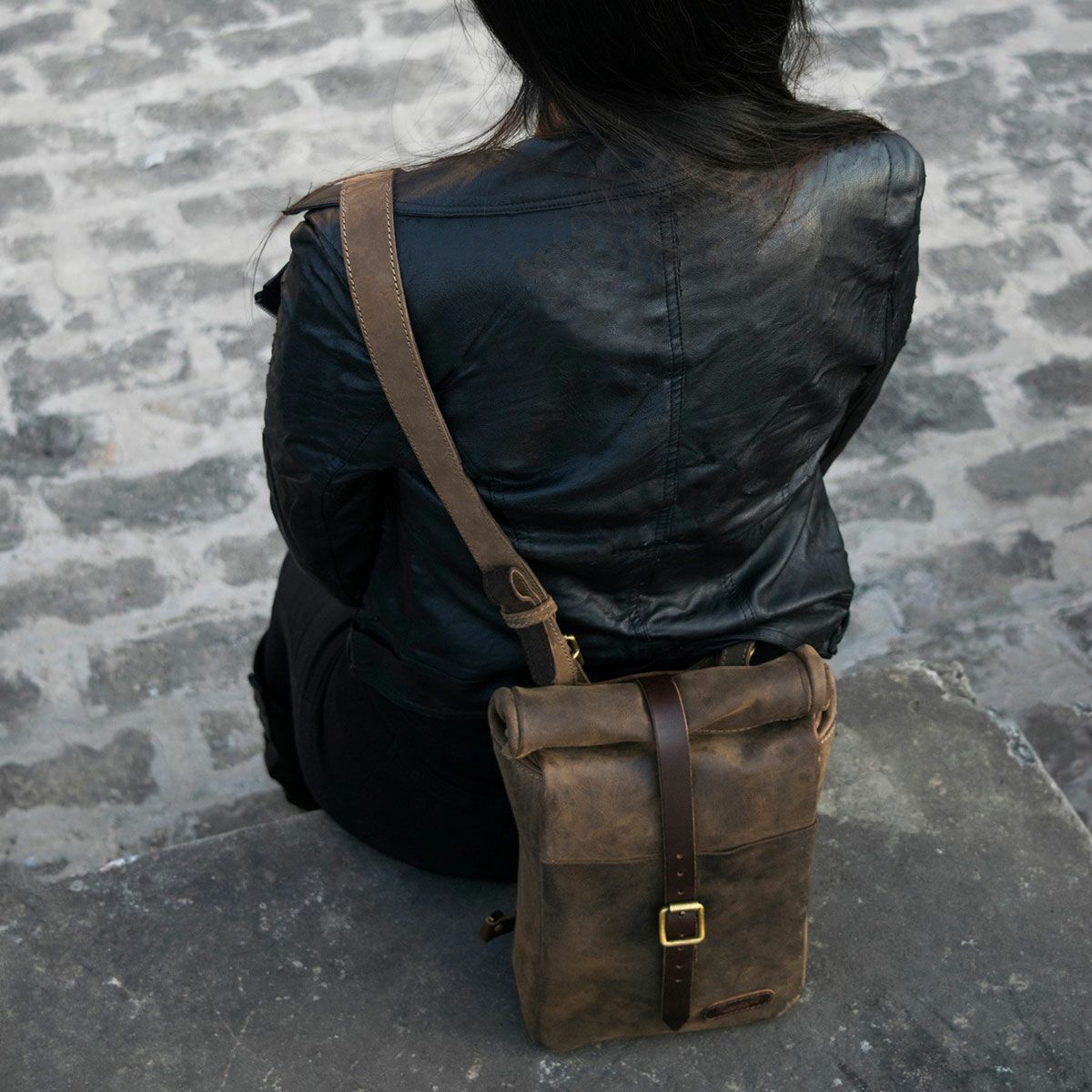 Trip Machine｜ミニ パニア｜ショルダー｜ヴィンテージタン｜使用イメージ