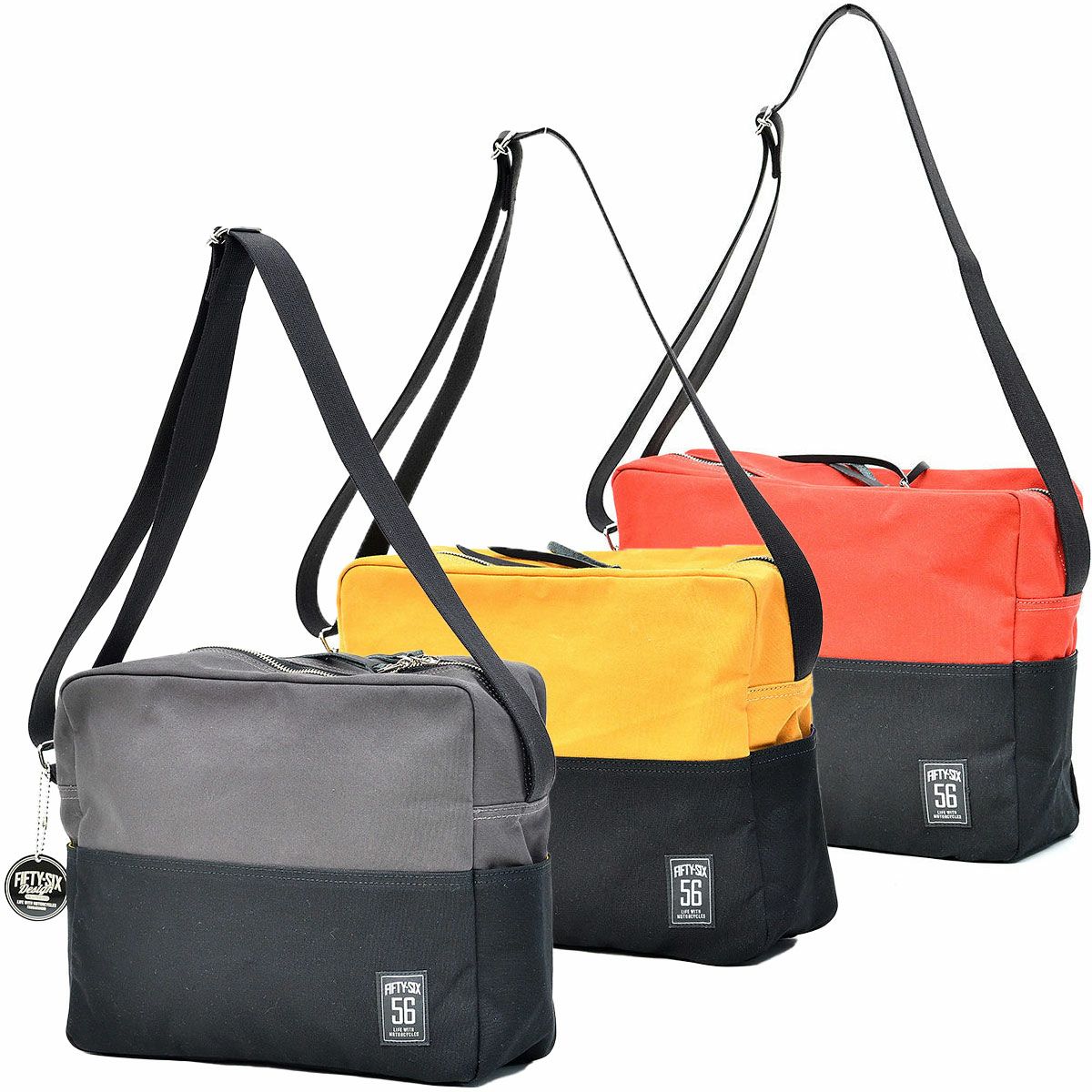 56design｜バイカラー キャンパス ショルダー バッグ｜