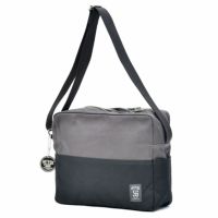 56design｜バイカラー キャンパス ショルダー バッグ｜スモーク×ブラック