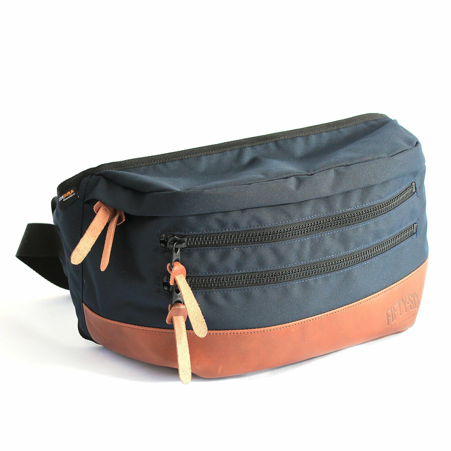 56design｜ウェスト ＆ ボディ コーデュラ バッグ｜ウエストバッグ｜コヨーテ×ネイビー