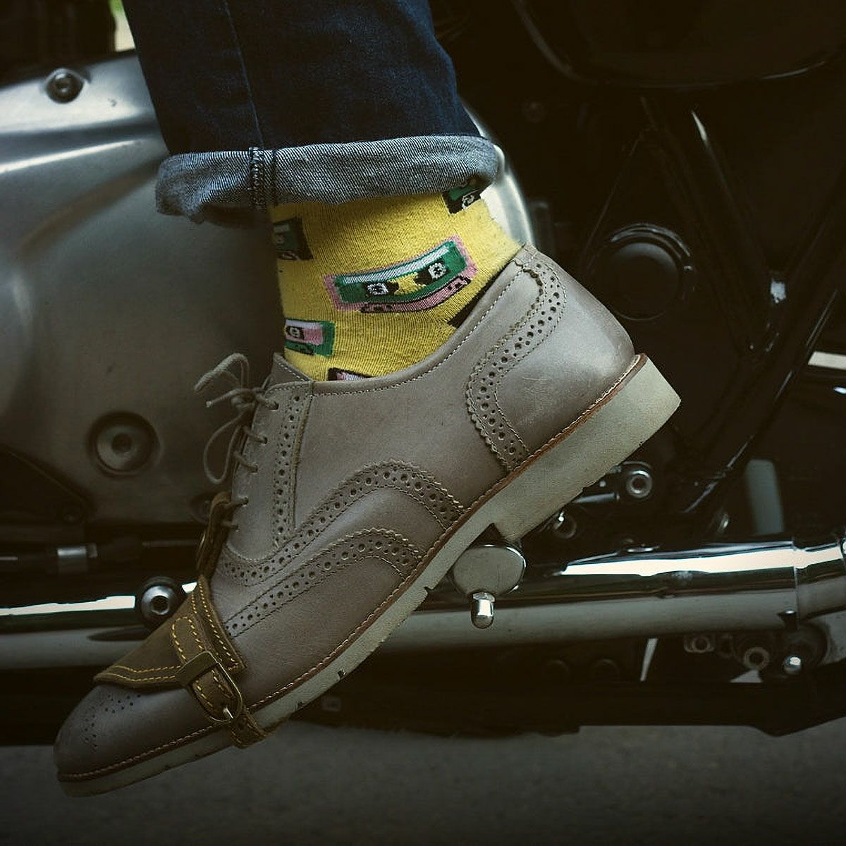 Trip Machine｜シュー プロテクター クラシック｜シュープロテクター｜タバコブラウン｜着用イメージ