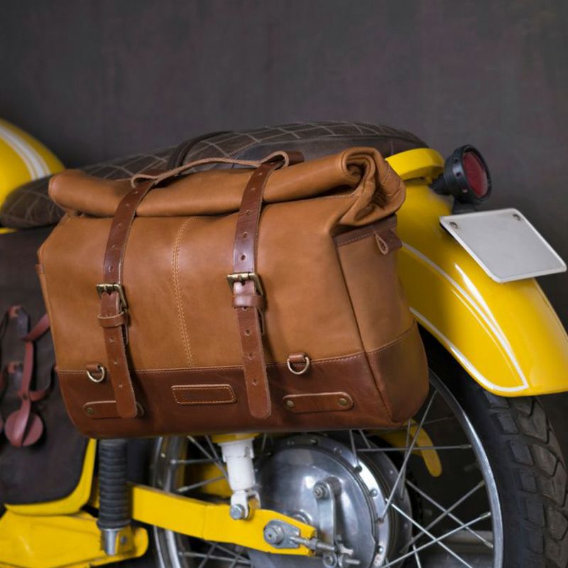 Trip Machine｜アウトロー サドルバッグ｜サイドバッグ｜ヴィンテージタン｜使用イメージ