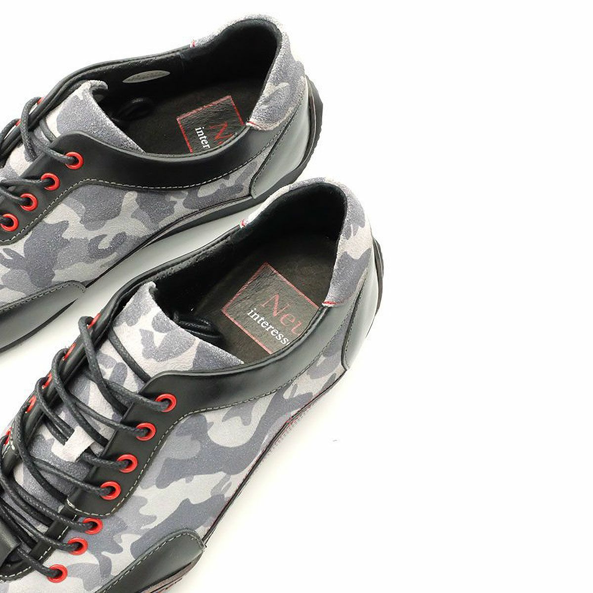 threegenerations｜NI-2425-212 ノイインテレッセ コラボモデル｜スニーカー｜ブラックカモフラージュ