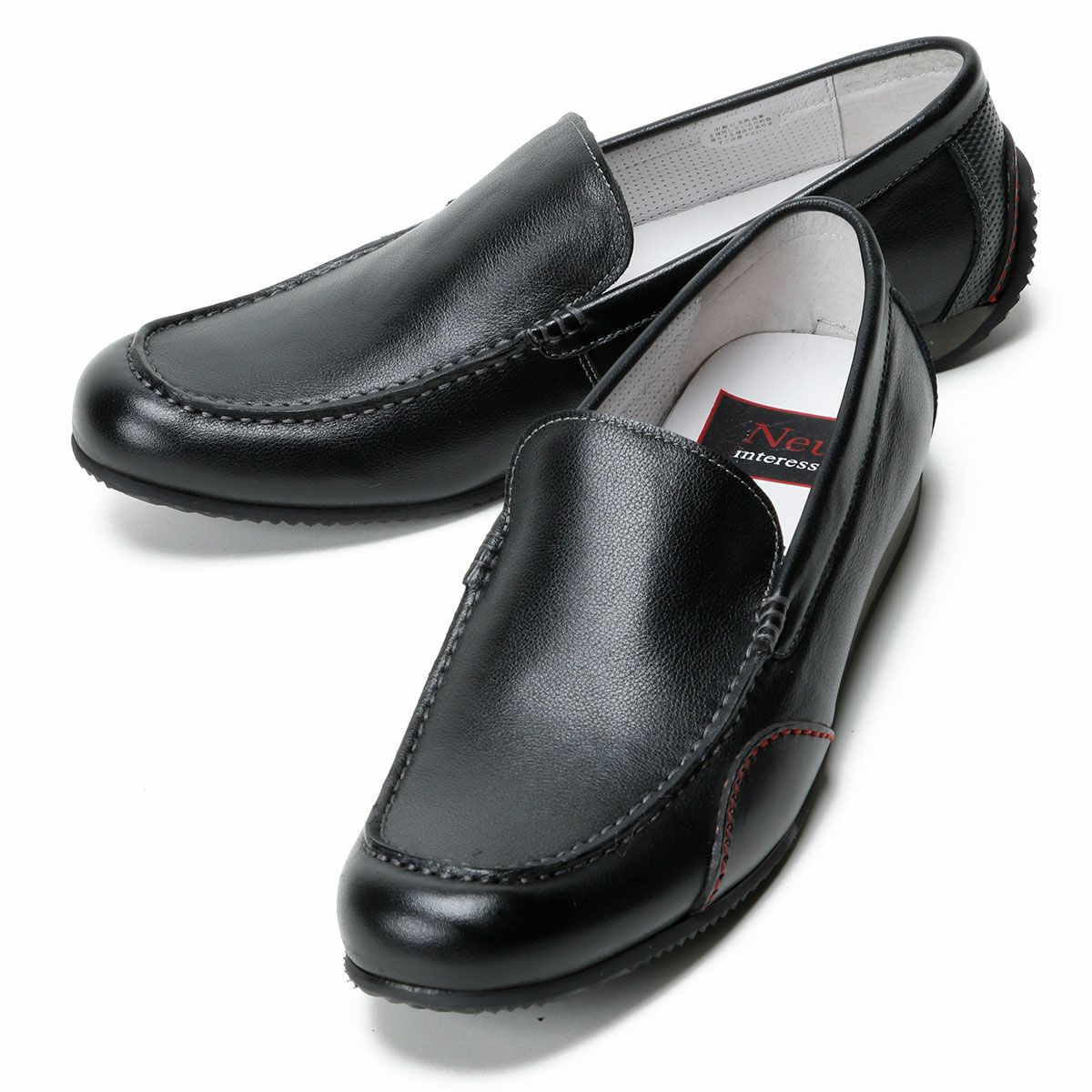 threegenerations｜NI-2427-212 ノイインテレッセ コラボモデル｜モカシン｜ブラック