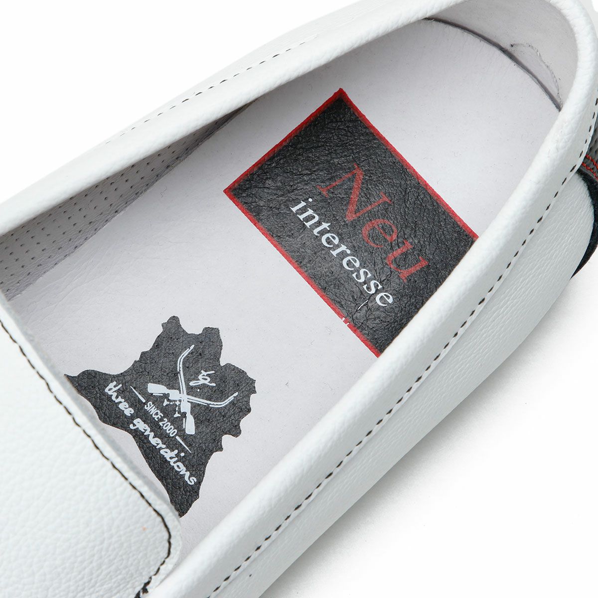 threegenerations｜NI-2427-212 ノイインテレッセ コラボモデル｜モカシン｜ホワイト